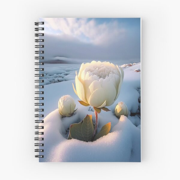 Item preview, white coloured lotus flowers sprouting from the snow mountain 7 designed and sold by jetaiart.
