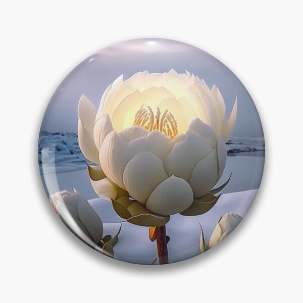Item preview, white coloured lotus flowers sprouting from the snow mountain 8 designed and sold by jetaiart.