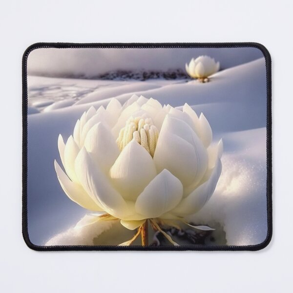 Item preview, white coloured lotus flowers sprouting from the snow mountain 9 designed and sold by jetaiart.