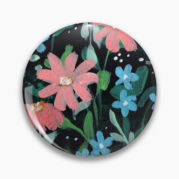 Item preview, Pink daisy field gouche floral art designed and sold by pinkyfish1010.