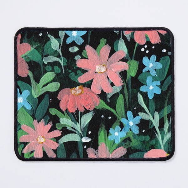 Item preview, Pink daisy field gouche floral art designed and sold by pinkyfish1010.