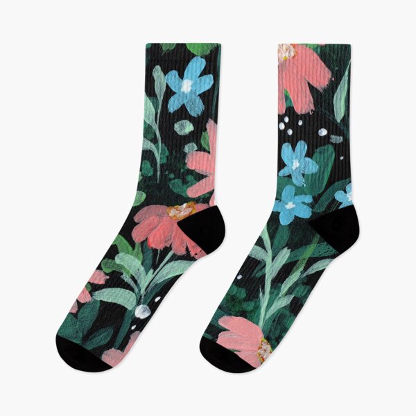 Item preview, Pink daisy field gouche floral art designed and sold by pinkyfish1010.