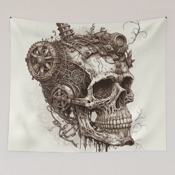 Item preview, Steampunk Skull - Sticker and T-Shirt Design designed and sold by MindAsylum.