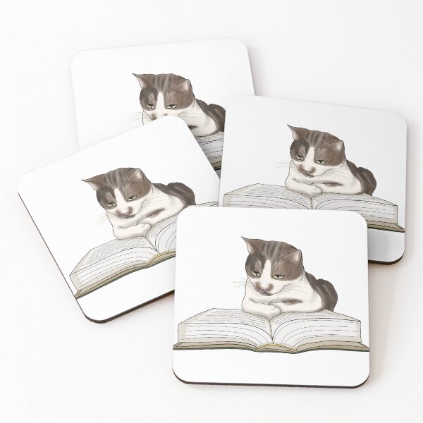 Item preview, Reading Cat Kawaii Cat Witch Cat Cute Cat Reading White Cat designed and sold by Aissa Zans.