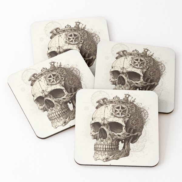 Item preview, Steampunk Skull #3 - Sticker and T-Shirt Design designed and sold by MindAsylum.