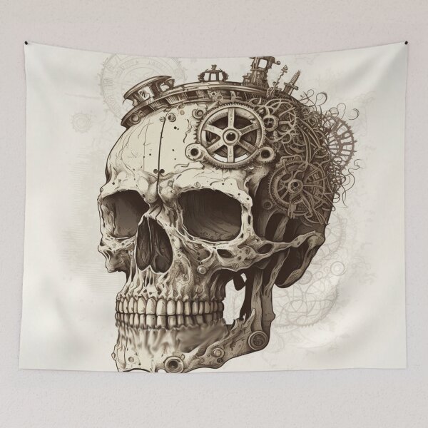 Item preview, Steampunk Skull #3 - Sticker and T-Shirt Design designed and sold by MindAsylum.