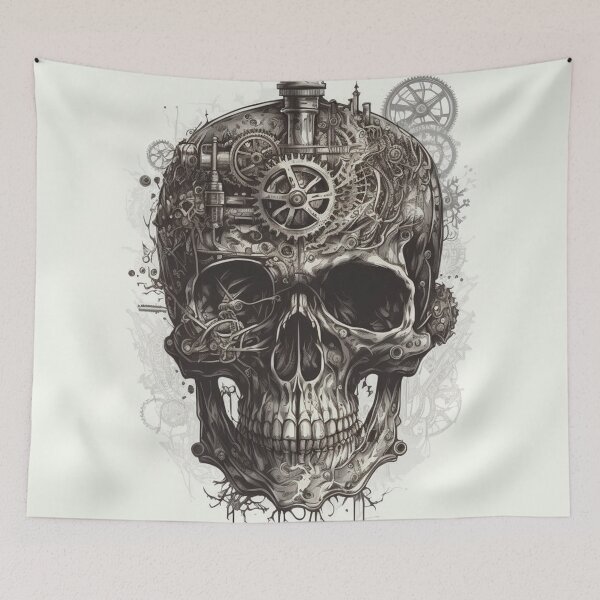 Item preview, Steampunk Skull #4 - Sticker and T-Shirt Design designed and sold by MindAsylum.