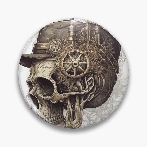 Item preview, Steampunk Skull #6 - Sticker and T-Shirt Design designed and sold by MindAsylum.