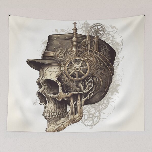 Item preview, Steampunk Skull #6 - Sticker and T-Shirt Design designed and sold by MindAsylum.