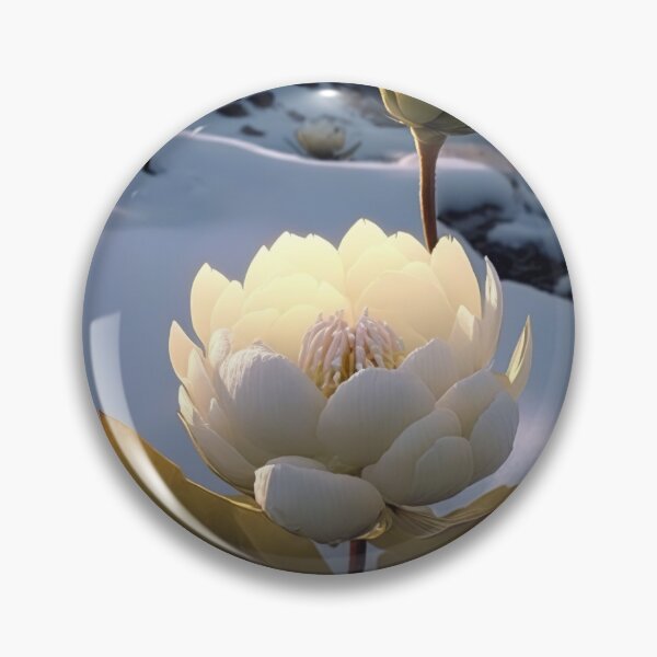 Item preview, white coloured lotus flowers sprouting from the snow mountain 11 designed and sold by jetaiart.