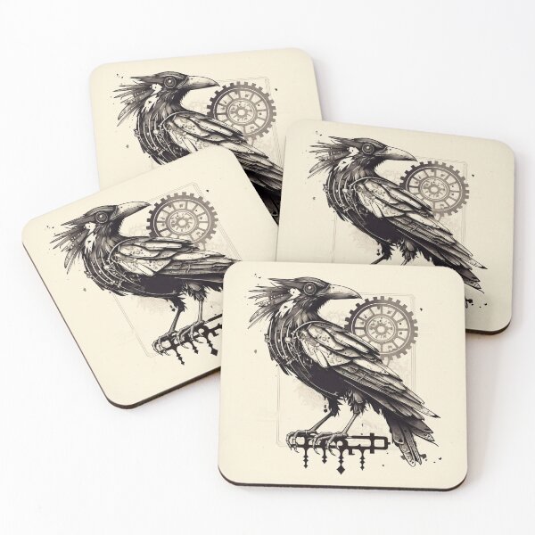 Item preview, Steampunk Crow - Sticker and T-Shirt Design designed and sold by MindAsylum.