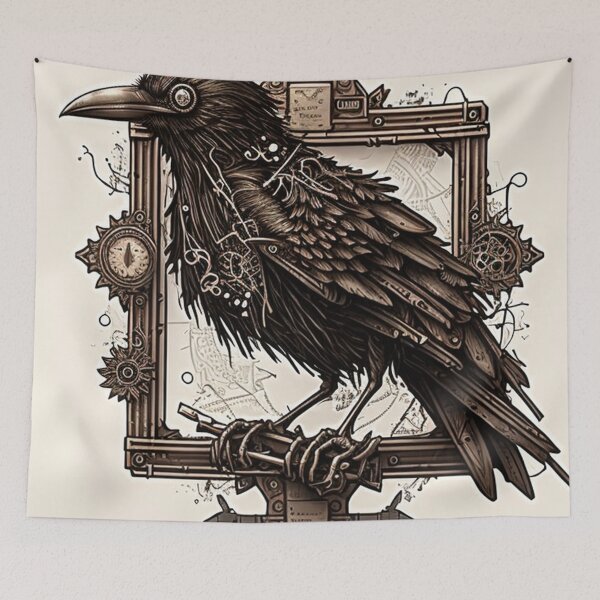 Item preview, Steampunk Crow #2 - Sticker and T-Shirt Design designed and sold by MindAsylum.