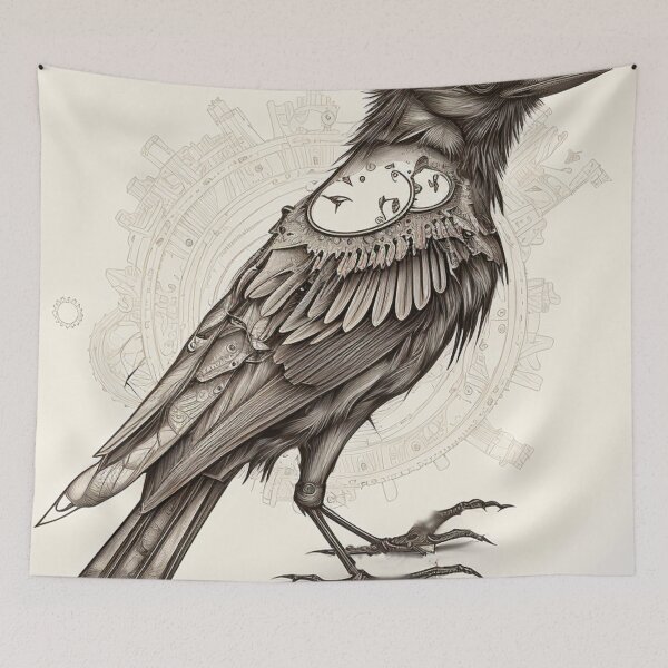Item preview, Steampunk Crow #3 - Sticker and T-Shirt Design designed and sold by MindAsylum.