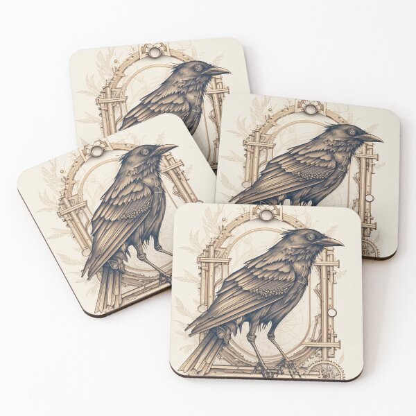 Item preview, Steampunk Crow #5 - Sticker and T-Shirt Design designed and sold by MindAsylum.
