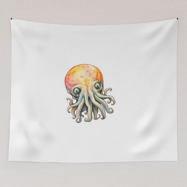Item preview, White Octopus Atychiphobia Cute Monster designed and sold by MrBadDream.