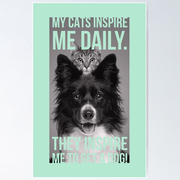 Minimalist colorful, cute dog quote design Poster