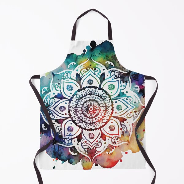 Item preview, A Stencil Boho Mandala with Watercolor Background - Sacred Space Mandalas Collection designed and sold by GVRDesign.