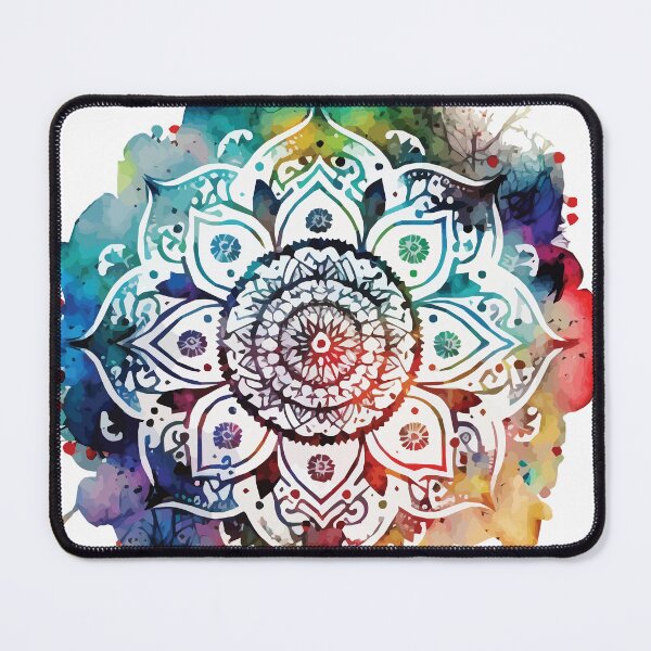 Item preview, A Stencil Boho Mandala with Watercolor Background - Sacred Space Mandalas Collection designed and sold by GVRDesign.