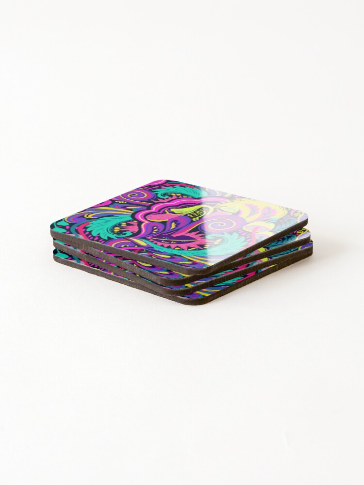 Thumbnail 4 of 5, Coasters (Set of 4), Psychedelic Pattern designed and sold by SwejdDesign.