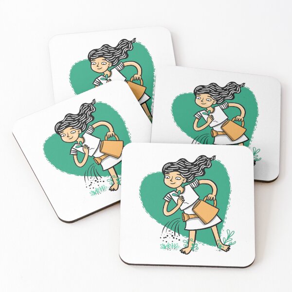 Artikelvorschau, Grüne Liebe Gartenmädchen mit einer Gießkanne entworfen und verkauft von cheekyfoxart.