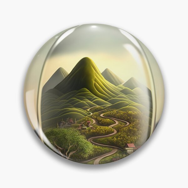 Item preview, Country landscape, mountains, roads, artwork in a glass bottle 1 designed and sold by jetaiart.