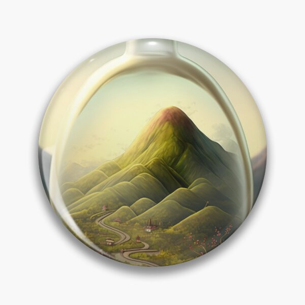 Item preview, Country landscape, mountains, roads, artwork in a glass bottle 2 designed and sold by jetaiart.