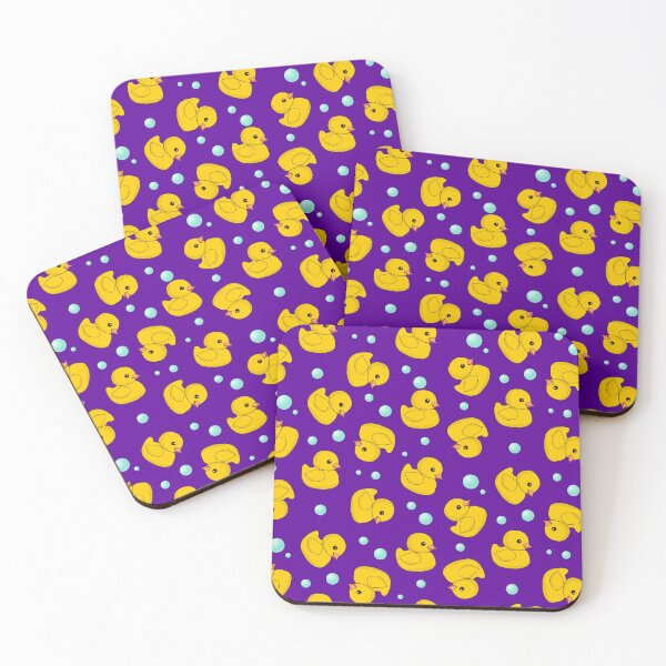 Item preview, Cute Rubber Ducky Pattern - Yellow Duckies on Purple designed and sold by inspirationzgal.