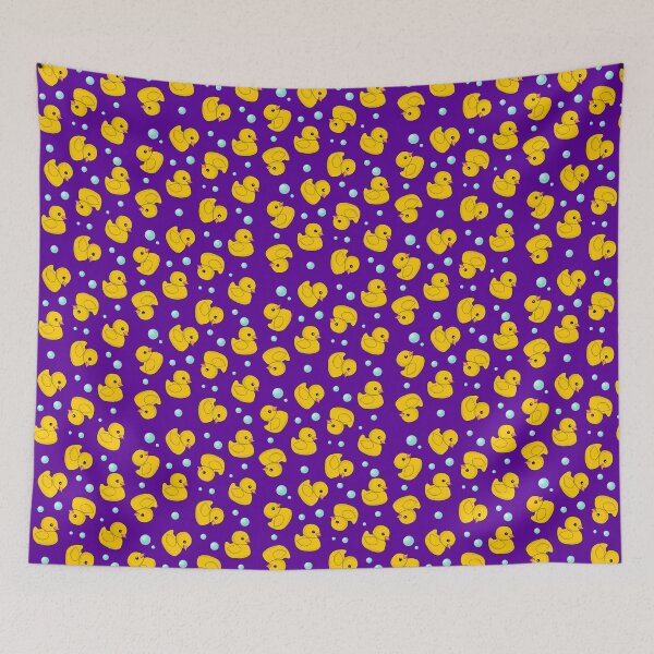 Item preview, Cute Rubber Ducky Pattern - Yellow Duckies on Purple designed and sold by inspirationzgal.