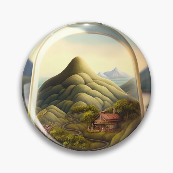 Item preview, Country landscape, mountains, roads, artwork in a glass bottle 4 designed and sold by jetaiart.