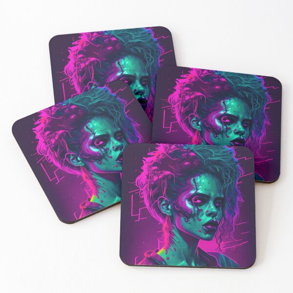 Item preview, Zomella - Female Synthwave Zombie designed and sold by synthwavescream.
