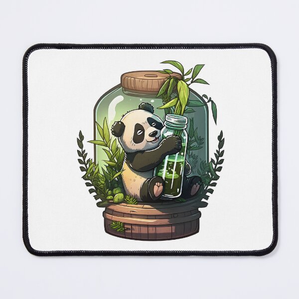 Item preview, Panda in a Jar Hugging Bamboo Drink designed and sold by PawsInAJar.