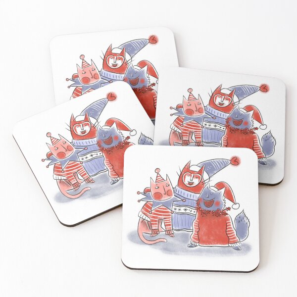 Item preview, MEOWY CHRISTMAS three wise cats singing  designed and sold by jasmineberry.