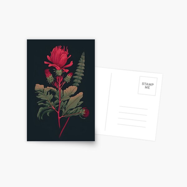 Botanical Art, Boho Exotica, Exotic Plants and flowers Postcard