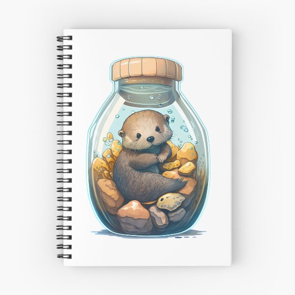 Item preview, Nutria marina en un tarro relajándose en las rocas designed and sold by PawsInAJar.