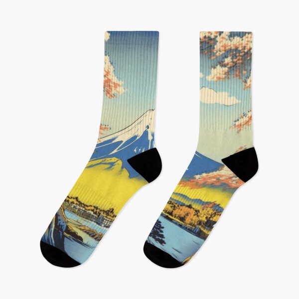 Item preview, Monte Fuji, lago y flores de cerezo - Paisaje japonés Ukiyo-E designed and sold by Sakashi-Canvas.