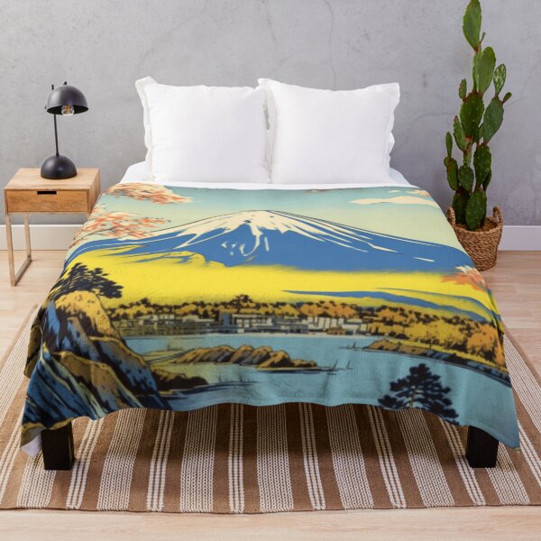 Item preview, Monte Fuji, lago y flores de cerezo - Paisaje japonés Ukiyo-E designed and sold by Sakashi-Canvas.