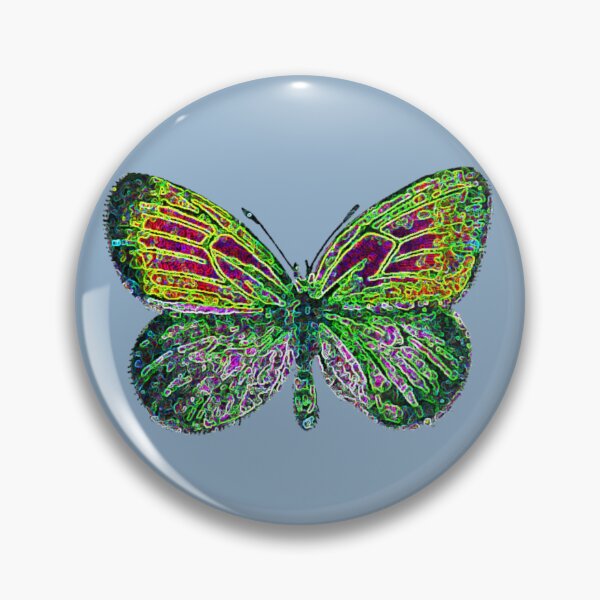 Item preview, Digital Nature Abstract Blue Sky Pearly Heath Butterflies Green Pink Distortion designed and sold by kattakitty.