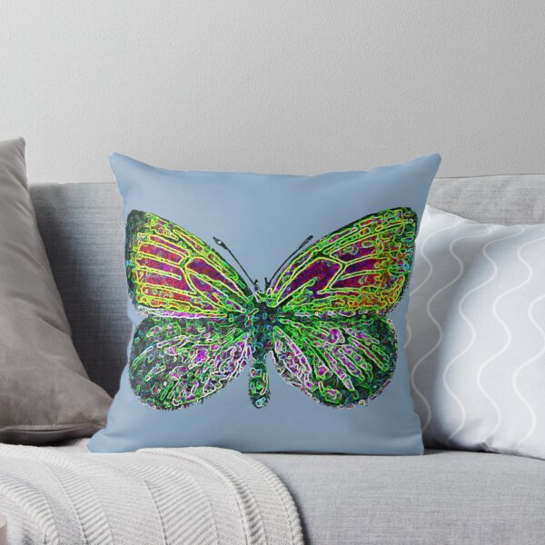 Item preview, Digital Nature Abstract Blue Sky Pearly Heath Butterflies Green Pink Distortion designed and sold by kattakitty.