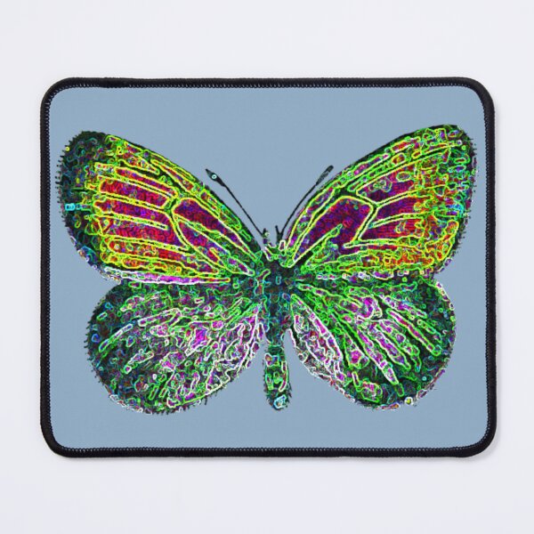 Item preview, Digital Nature Abstract Blue Sky Pearly Heath Butterflies Green Pink Distortion designed and sold by kattakitty.