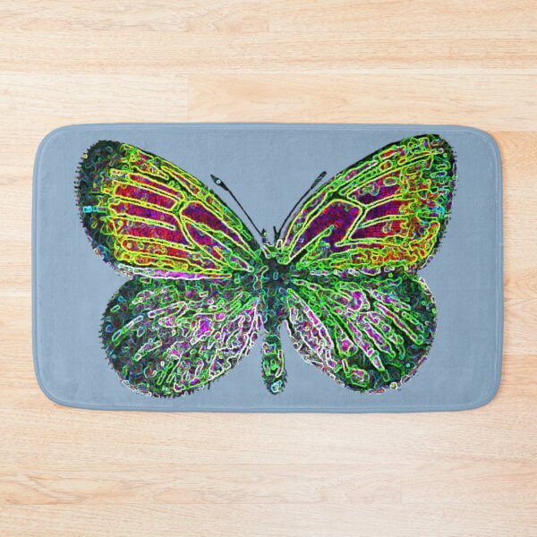 Item preview, Digital Nature Abstract Blue Sky Pearly Heath Butterflies Green Pink Distortion designed and sold by kattakitty.