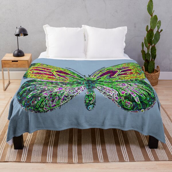 Item preview, Digital Nature Abstract Blue Sky Pearly Heath Butterflies Green Pink Distortion designed and sold by kattakitty.