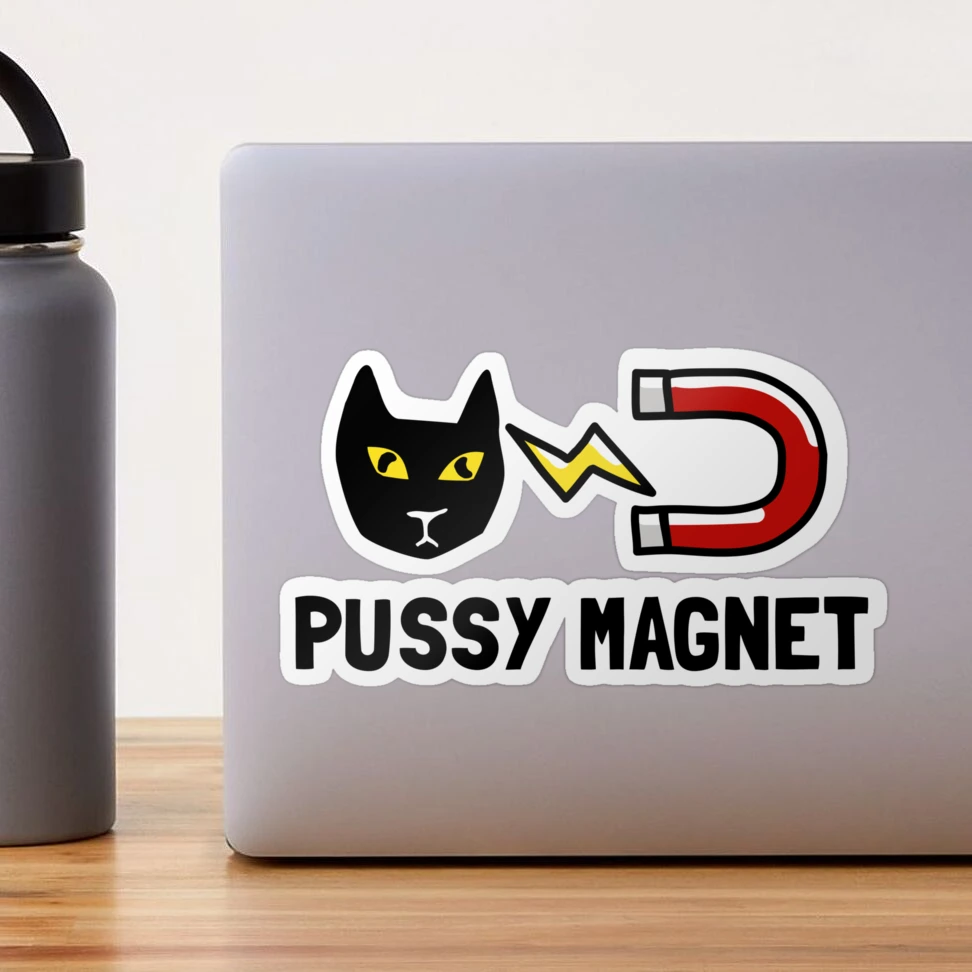 Pussy Magnet Sticker for Sale by beardsandcats