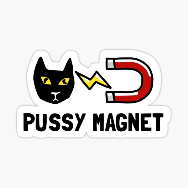 Pussy Magnet Sticker for Sale by beardsandcats
