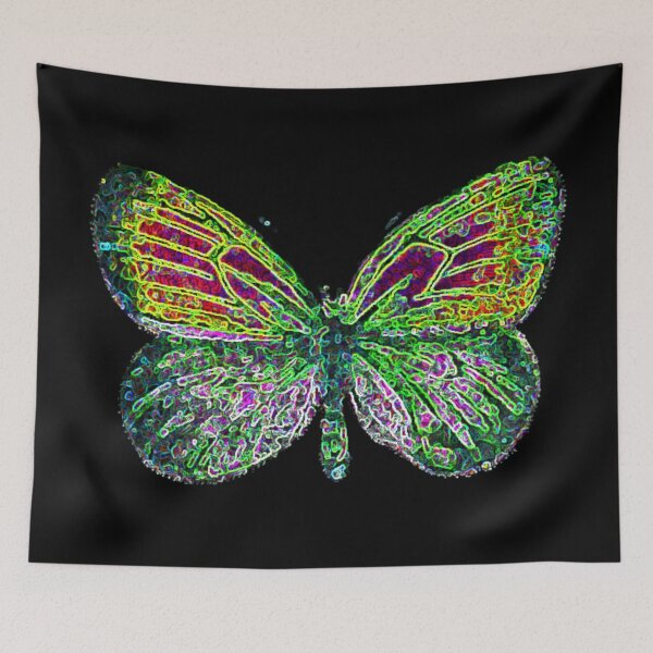 Item preview, Digital Butterfly Nature Abstract Pearly Heath Butterflies Green Pink Distortion designed and sold by kattakitty.