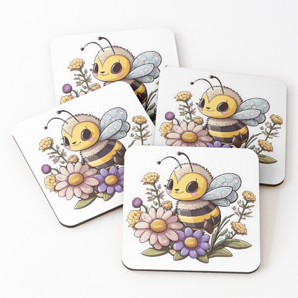 Item preview, Charming Bee and Blossoms Illustration designed and sold by MK3DESIGN.