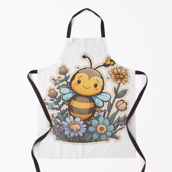 Item preview, Adorable Bee with Flowers Cartoon Art designed and sold by MK3DESIGN.