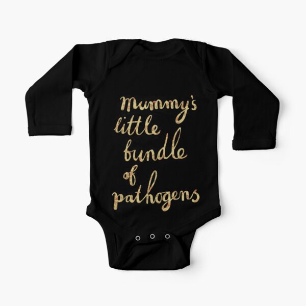 Mummy's little bundle of pathogens Long Sleeve Baby One-Piece