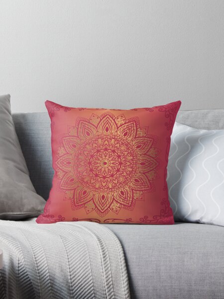Item preview, Red and Golden Mandala / Viva Magenta Lotus Flower Pattern designed and sold by SoccaTamam.