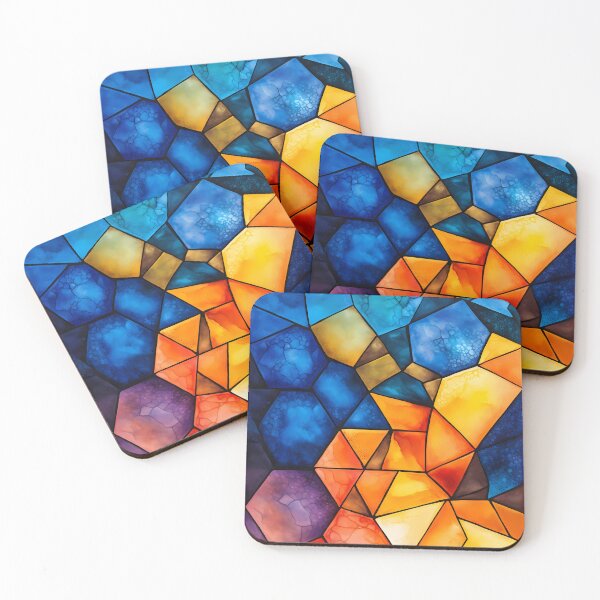 Item preview, Colorful Geometric Stained Glass Pattern Alcohol Ink designed and sold by thatmacko.