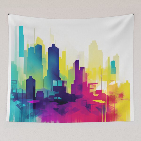 Item preview, Immersive Abstract Cityscape Painting designed and sold by SoloSeal.